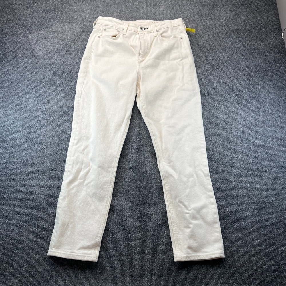 Rag & Bone Nina Ankle Cigarette Jeans Womens 28 White Denim High-Rise Classic